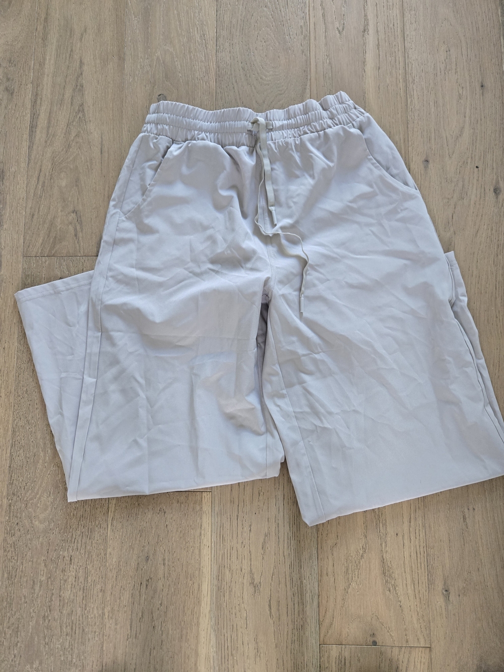 Light Gray Drawstring Casual Pants